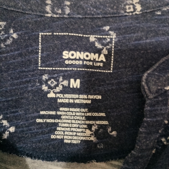 Sonoma Navy and White Floral Blouse - Picture 3 of 3